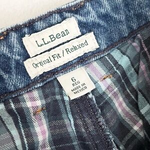 Vintage L.L. Bean Women's Relaxed Flannel Lined Blue Jeans Size 6